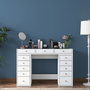 Hanah Home Mesa de Maquillaje Blanca con Espejo y 2 Cajones